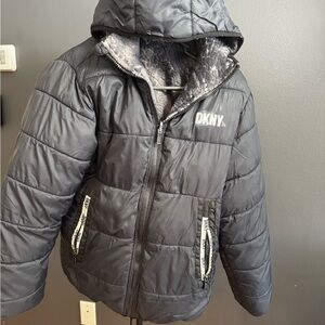 DKNY Charcoal Puffer Jacket for Kids
